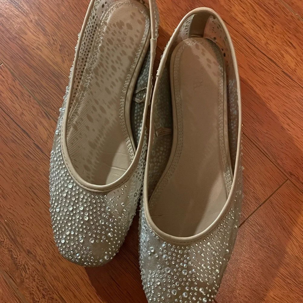 Zara Sparkling Rhinestone Flats - Picture 2 of 3